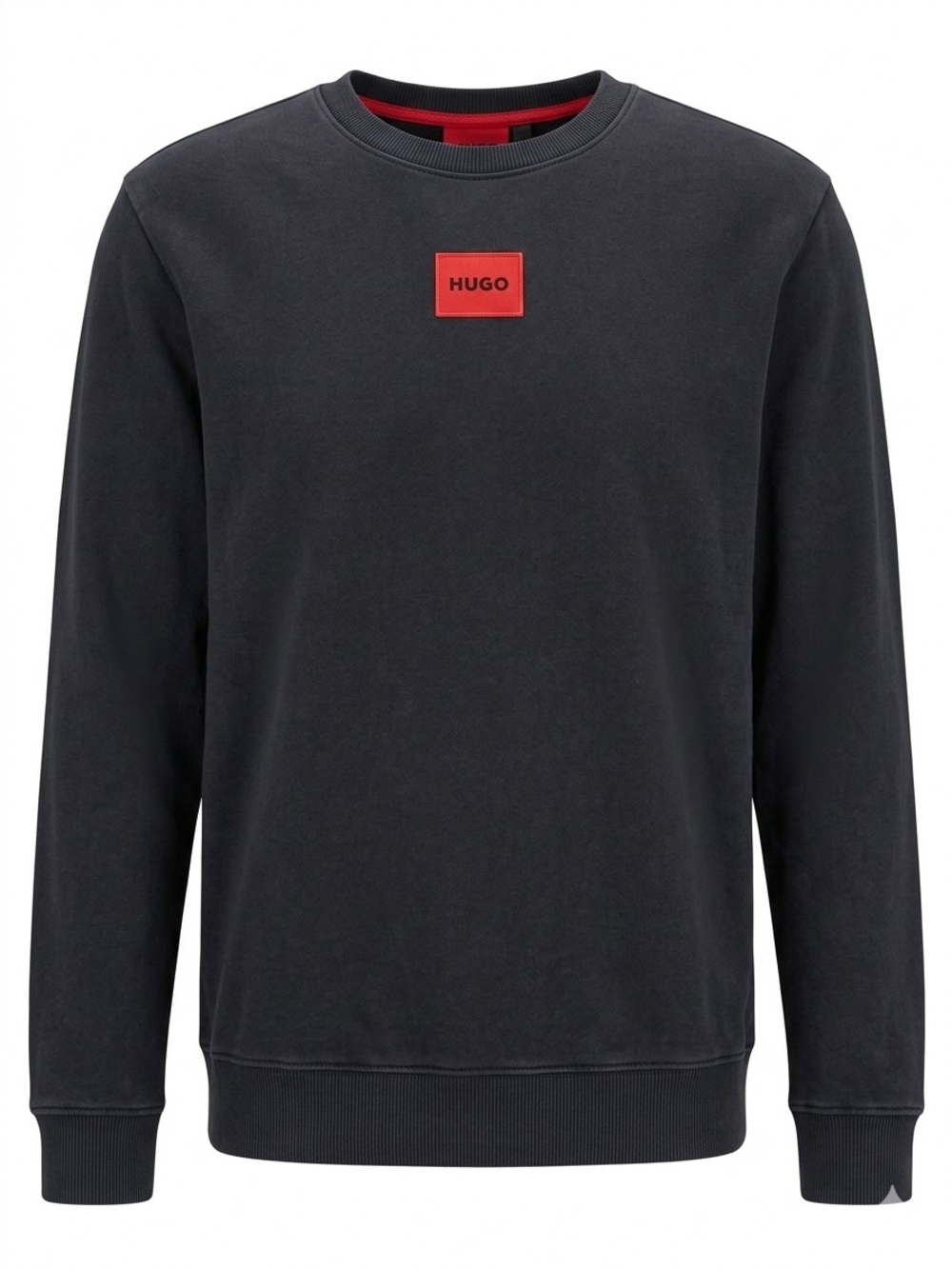 Hugo Men's Black Crewneck Sweatshirt with Red Logo
